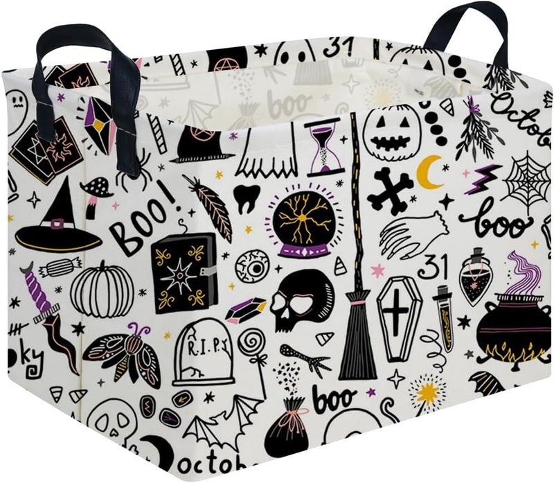 FXOCSHE Halloween Ghost thriller basket,Empty Halloween basket,Horror and thriller decor,Trick or Treat Box for Boys and Girls,Horror decor(Magic Halloween) - Image 1